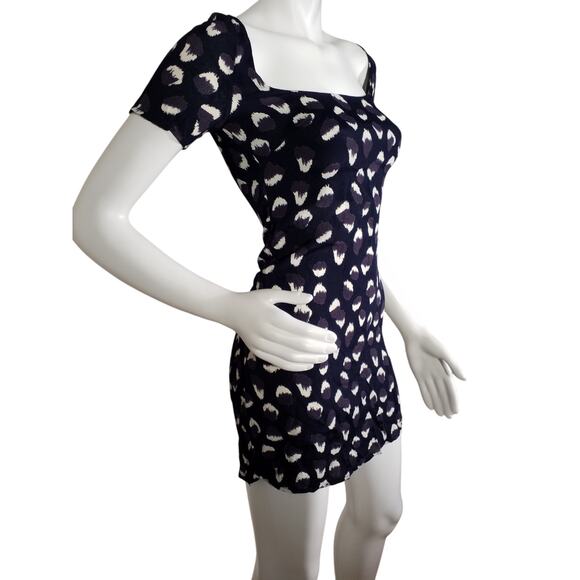 Reformation Mini Dress – Navy Leopard – Size 2 - Picture 4 of 9